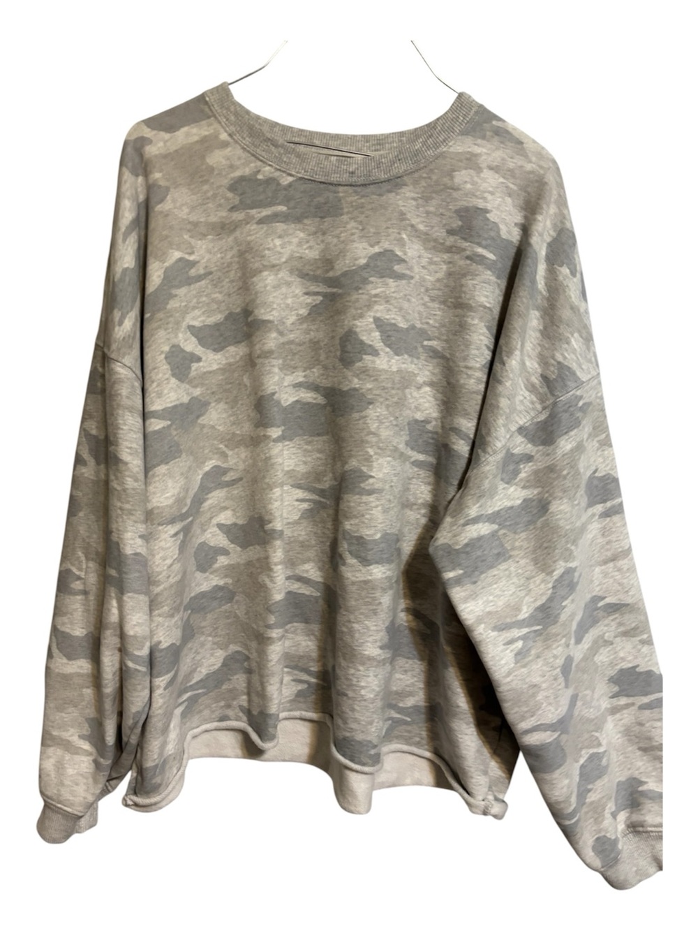 American Eagle Outfitters Gray Camo Crewneck Sweater